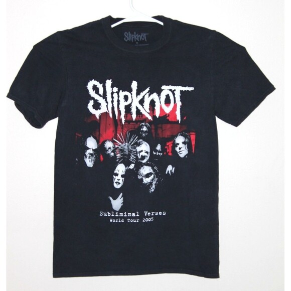 Slipknot Subliminal Verses World Tour 2005 T Shirt 2 Sided Tee Black Size Med - Picture 1 of 6